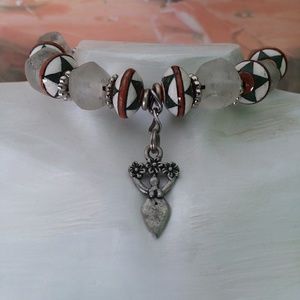 Silver Goddess Bead Bracelet